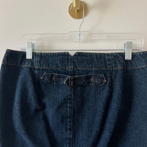 Vintage Ralph Lauren Jeans Co Dark Denim Gold Button Pencil Skirt Womens 8P - Picture 7 of 11